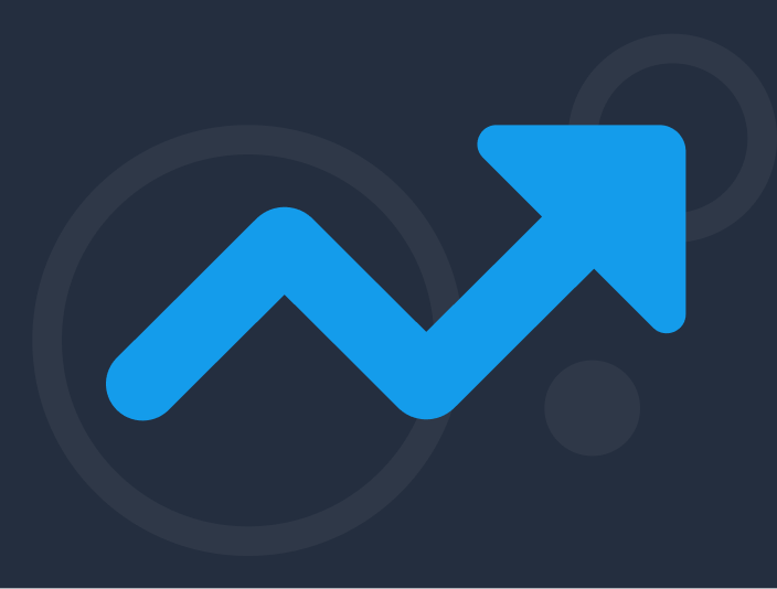 Illustratives Bild, das ein nach oben gerichtetes Diagramm zeigt.